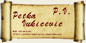 Petka Vukičević vizit kartica